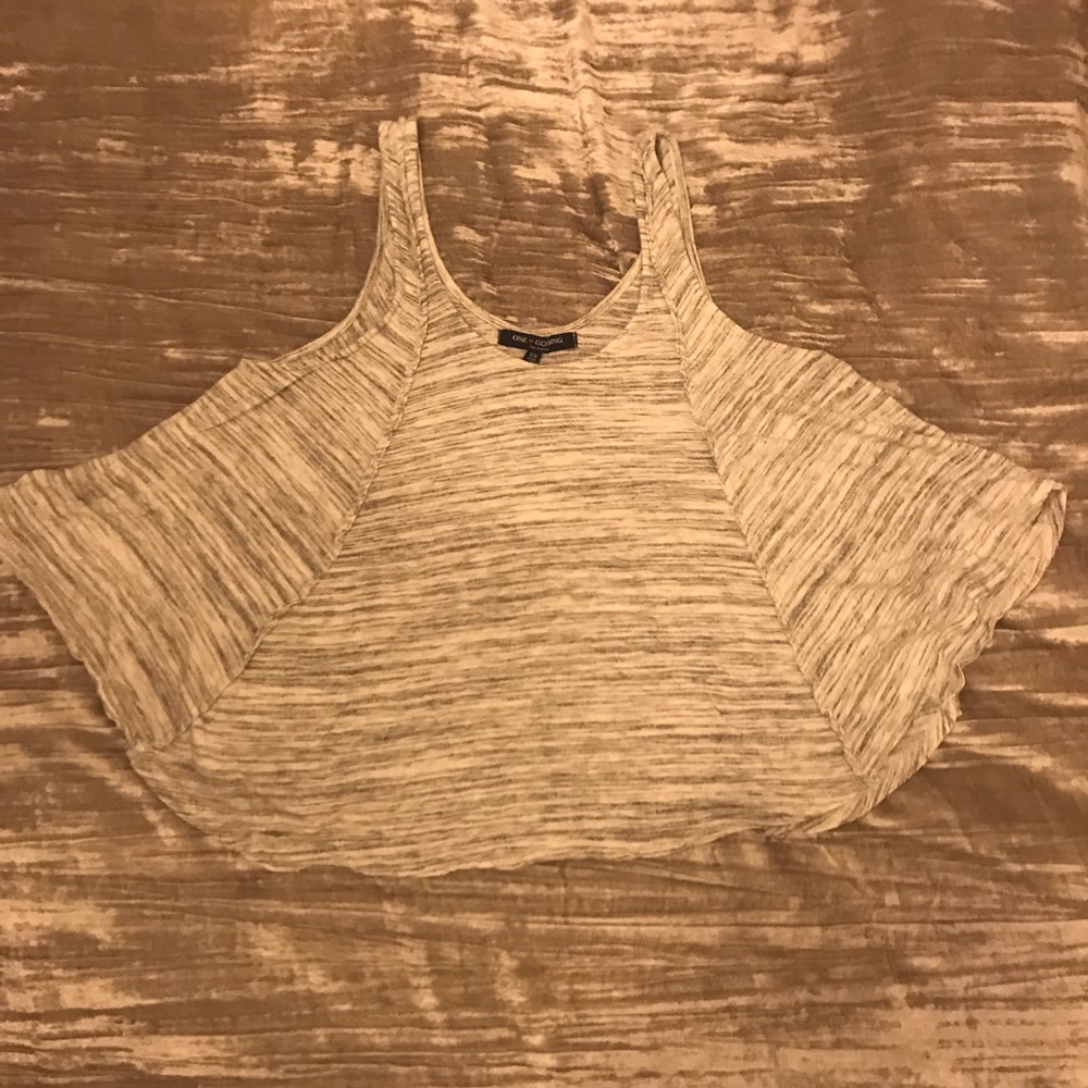 Handkerchief Cropped Gray Tank Top